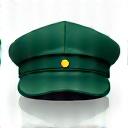 Stylized driver's hat icon