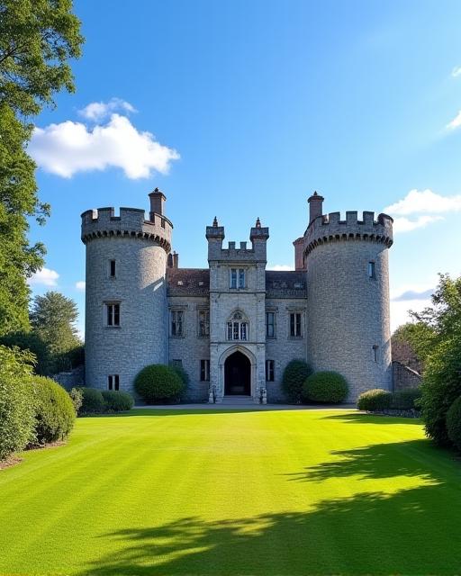 The historic Kilkenny Castle on a sunny day.